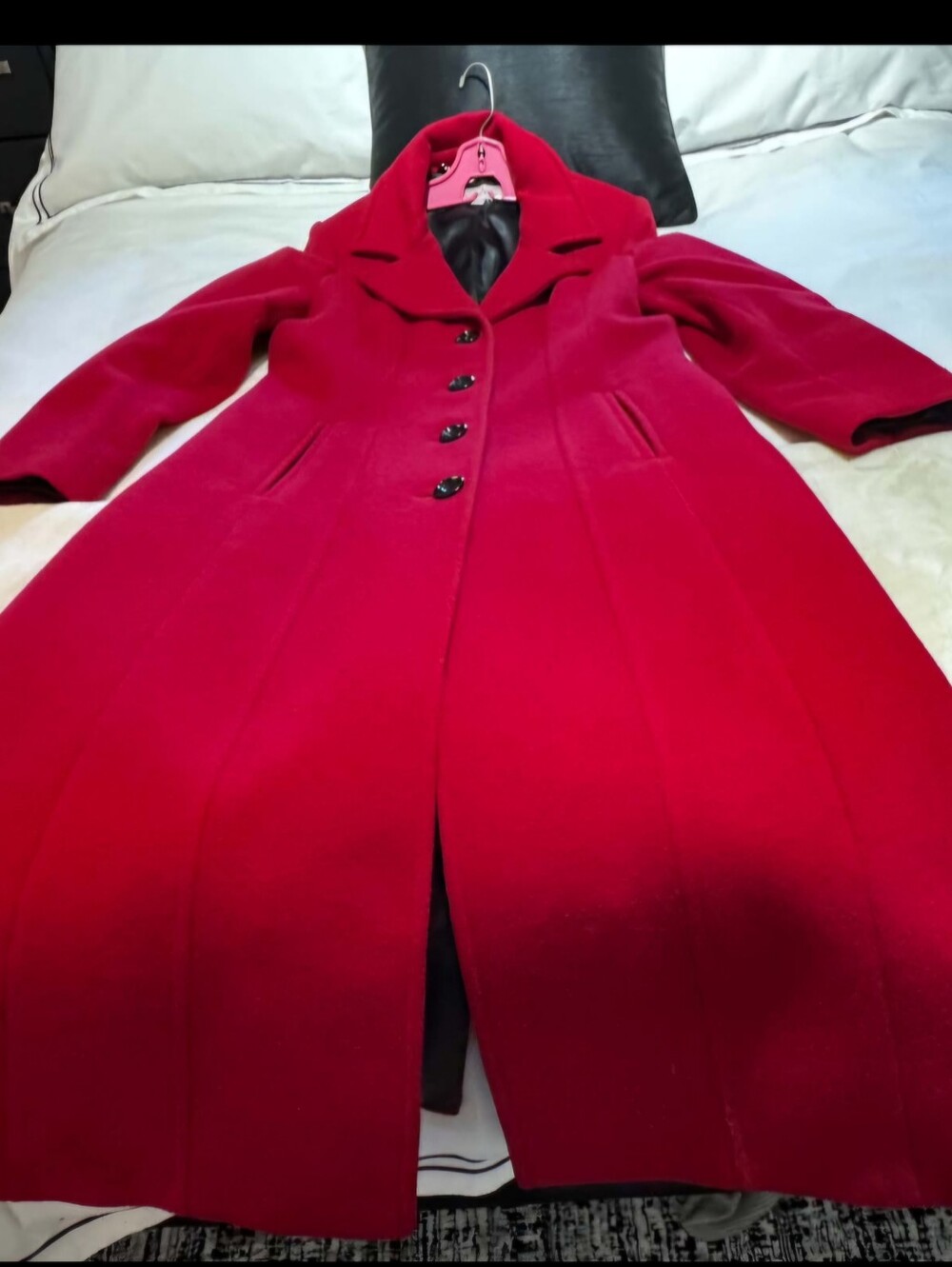 Vintage Stunning Wool/cashmere Classic Red Wool Blend Women's Coat Sz M